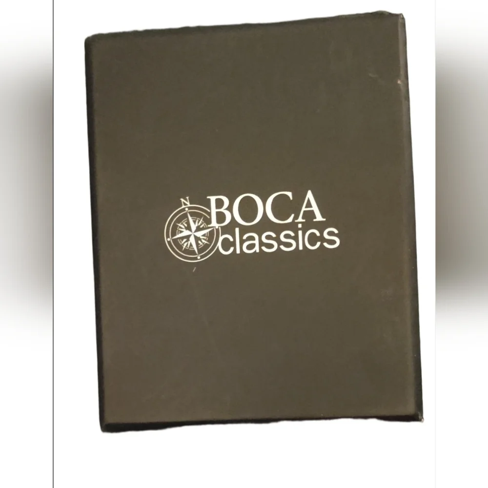 Boca Classics Men's Black Trifold Wallet NIB